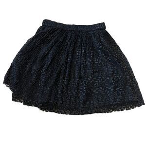 NWT THEKORNER Black Lace Eyelet Mini Skirt